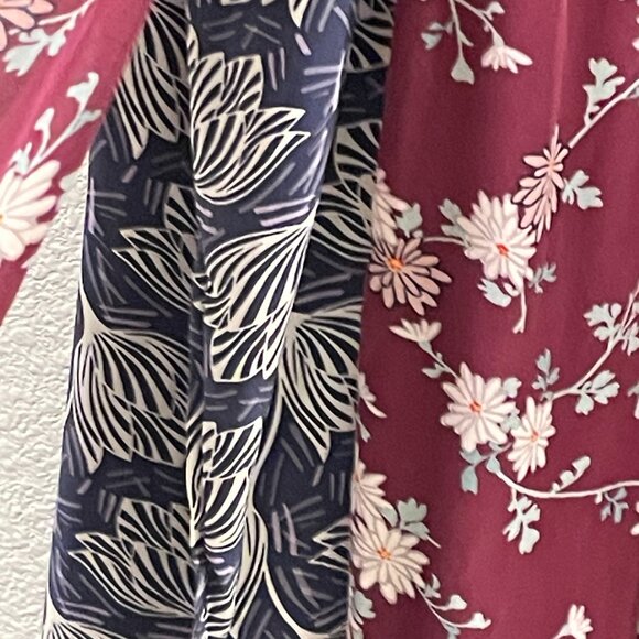 CINQUE à SEPT "Nathalia" 2 Piece Layered Silk Maxi Sundress, Burgundy/Blue - 10 - Picture 12 of 16